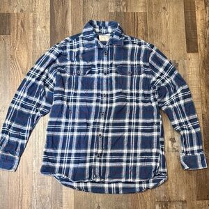 Jachs Men’s LT Navy and White Plaid Button Down Cotton Shirt